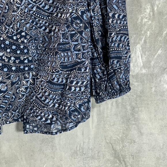 INC INTERNATIONAL CONCEPTS Women's Navy Paisley-Print Button-Up Top SZ S - Picture 6 of 10